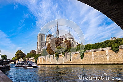 Notre Dame cathedral in Paris, France Editorial Stock Photo