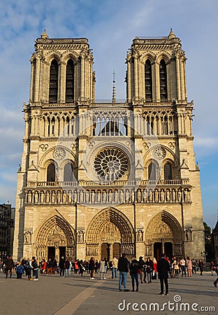 Notre Dame Cathedral in spring. Before the fire Editorial Stock Photo