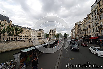 Notre Dame de Paris, car, land vehicle, road, town Editorial Stock Photo