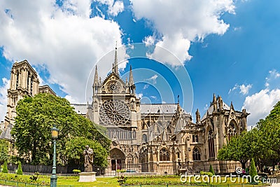 Notre Dame de Paris Cathedral, most beautiful Cathedral in Paris France Stock Photo
