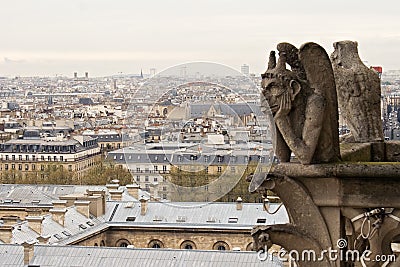 Notre Dame de Paris: Chimera Stock Photo
