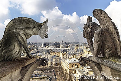 Notre Dame de Paris Chimera Editorial Stock Photo