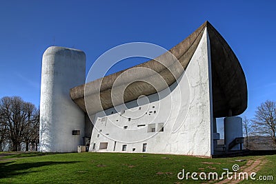 Notre-Dame-du-Haut Chapel at Ronchamp, France Stock Photo