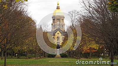 Notre Dame in the fall Editorial Stock Photo