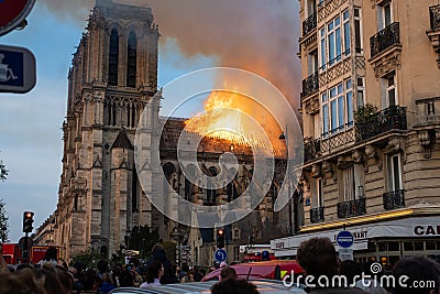 Notre Dame Fire Editorial Stock Photo