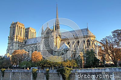 Notre Dame of Paris in first light Stock Photo