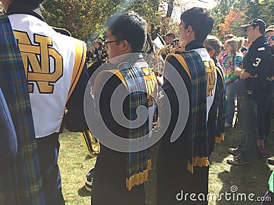 Notre Dame University band members Editorial Stock Photo