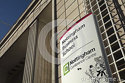 Nottingham, Nottinghamshire, UK: October 2018: Nottingham Business School and Conference Centre Editorial Stock Photo