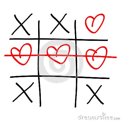 Noughts and crosses game Vector Illustration