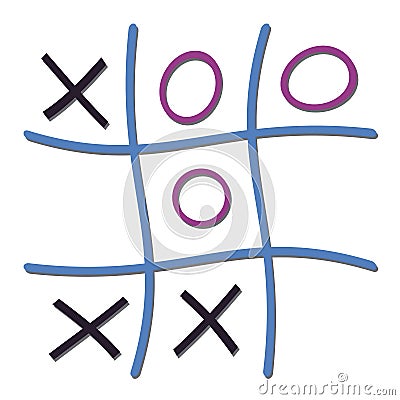 Noughts and Crosses game illustration Vector Illustration