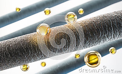 Nourish hair of shampoo or serum. Repair damaged hair concept Stock Photo