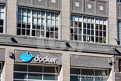 Nov 2, 2019 San Francisco / CA / USA - Docker, Inc headquarters, the company behind development of Docker, an open-source project Editorial Stock Photo