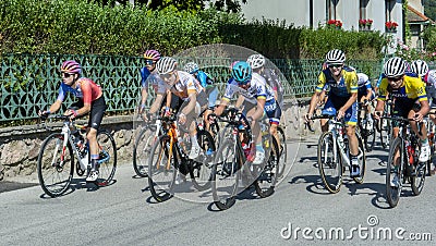 Visegrad 4 Bicycle Race 2023. RESPECT Ladies Race Slovakia 2023. Group of cyclists Editorial Stock Photo