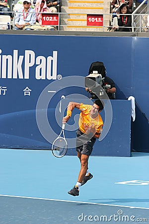 Novak Djokovic in the semifinal of the China Open Editorial Stock Photo