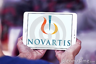 Novartis pharmaceutical company logo Editorial Stock Photo
