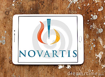 Novartis pharmaceutical company logo Editorial Stock Photo