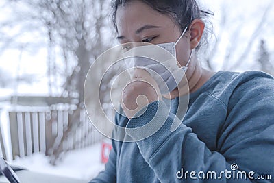 Novel 2019-nCoV, MERS-Cov middle East respiratory syndrome. Protective medical mask and medicines, pills against the Stock Photo