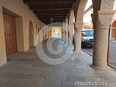 Arcades in Novellara RE Editorial Stock Photo