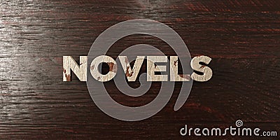 Novels - grungy wooden headline on Maple - 3D rendered royalty free stock image Stock Photo