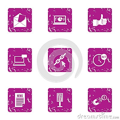 Novelty icons set, grunge style Vector Illustration