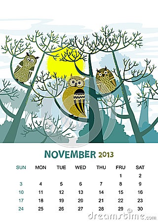 November Vector Illustration