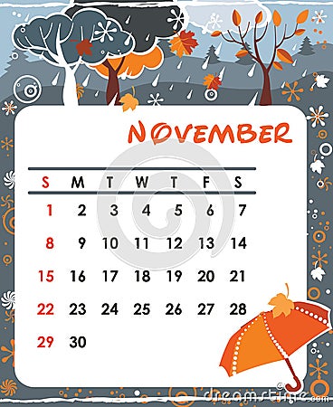 November Vector Illustration