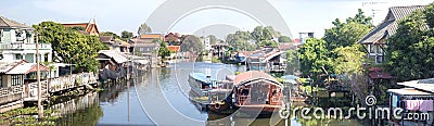 Panorama landscape view riverside of Bangkok City ,Thailand. Editorial Stock Photo