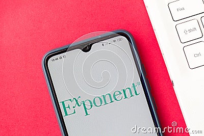 November 2, 2020, Brazil. In this photo illustration the Exponent logo seen displayed on a smartphone Cartoon Illustration