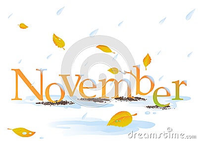 November headline Vector Illustration