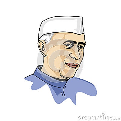 On 14 November India pays tribute to the first Prime Minister Pandit Jawaharlal Nehru by celebrating his birth anniversary on Chil Vector Illustration