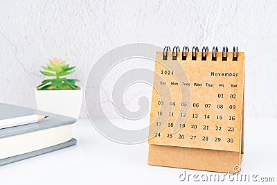 November 2024, Monthly desk calendar for 2024 year on the table Stock Photo
