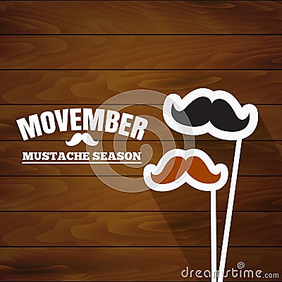 November, mustache season. Fake mustache for carnival in november. Vector Illustration