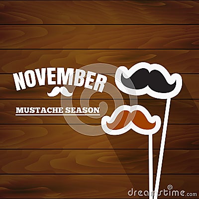 November, mustache season. Fake mustache for carnival in november. Vector Illustration