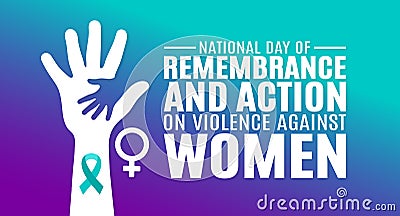 November is The National Day of Remembrance and Action on Violence Against Women background template. Vector Illustration