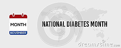 November National Diabetes Month text banner design for social media post Stock Photo