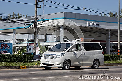 November 5 2018: Private Toyota Alphard luxury Van. Photo at road no 121 about 8 km from downtown Chiangmai Editorial Stock Photo