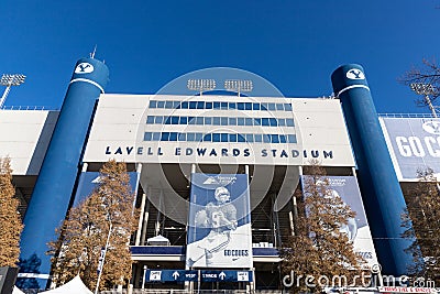 Provo, UT, USA: Lavell Edwards Stadium on the campus of Brigham Young University, primarily used for college Editorial Stock Photo