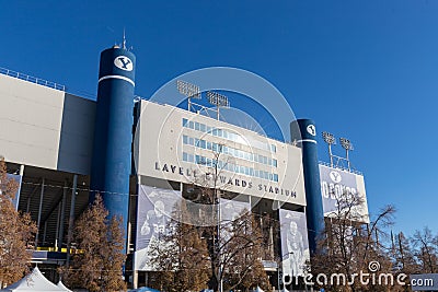 November 9, 2019 - Provo, UT, USA: Lavell Edwards Stadium on the campus of Brigham Young University, primarily used for college Editorial Stock Photo