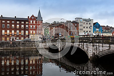 November 15th, 2017, Cork, Ireland - View of Saint Patrick`s bridge Editorial Stock Photo