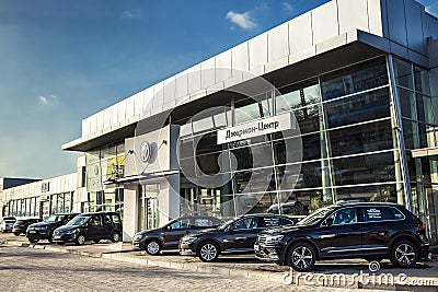 16 of November - Vinnitsa, Ukraine. Showroom of Volkswagen VW Editorial Stock Photo