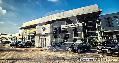 16 of November - Vinnitsa, Ukraine. Showroom of Volkswagen VW Editorial Stock Photo