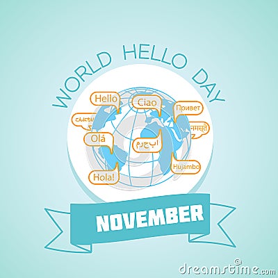 21 november World Hello Day Stock Photo