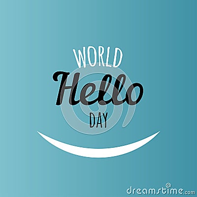 November world hello day concept background.paper cut postcard Vector Illustration