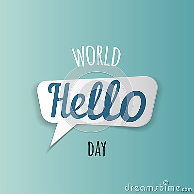 November world hello day concept background.paper cut postcard Vector Illustration