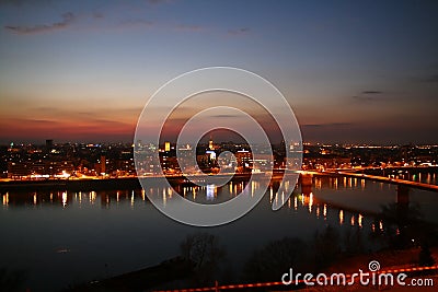Novi Sad by night 4 Stock Photo