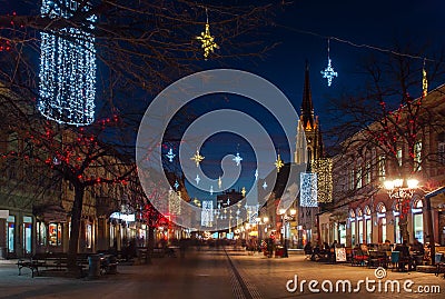 Novi Sad at night. Stock Photo