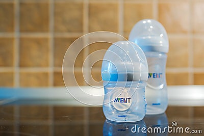 Philips Avent Classic baby feeding bottles Editorial Stock Photo