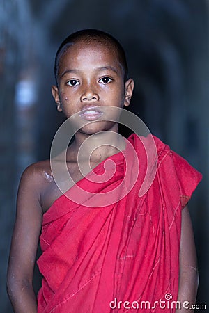 Novice monk, Myanmar Editorial Stock Photo