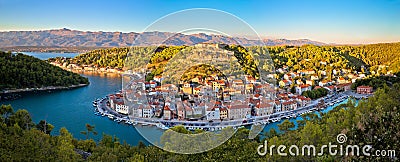 Novigrad Dalmatinski bay panoramic view Stock Photo