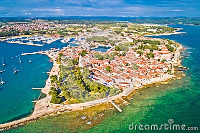 Novigrad Istarski historic coastal town aerial view Stock Photo